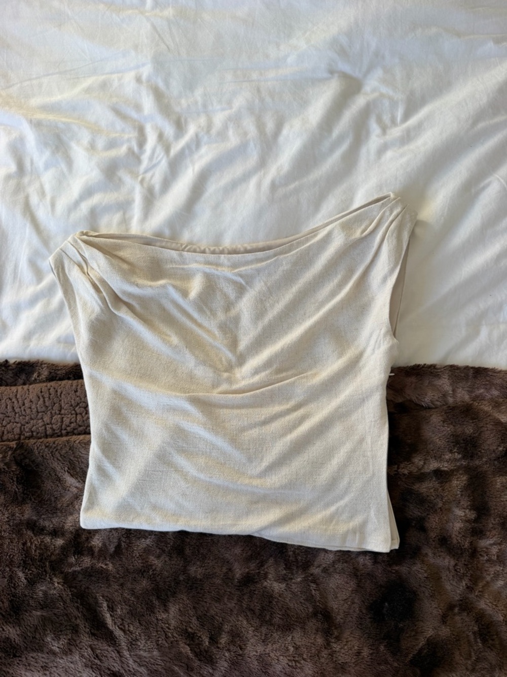 Peppermayo Cream Drape Neck Tank Top